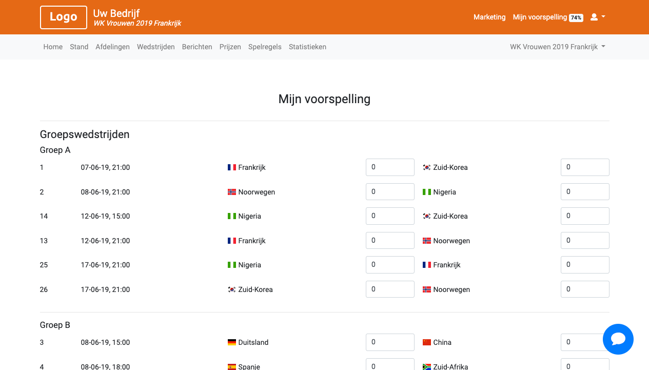 WK Vrouwen Poule 2019 - WK Poule 2026