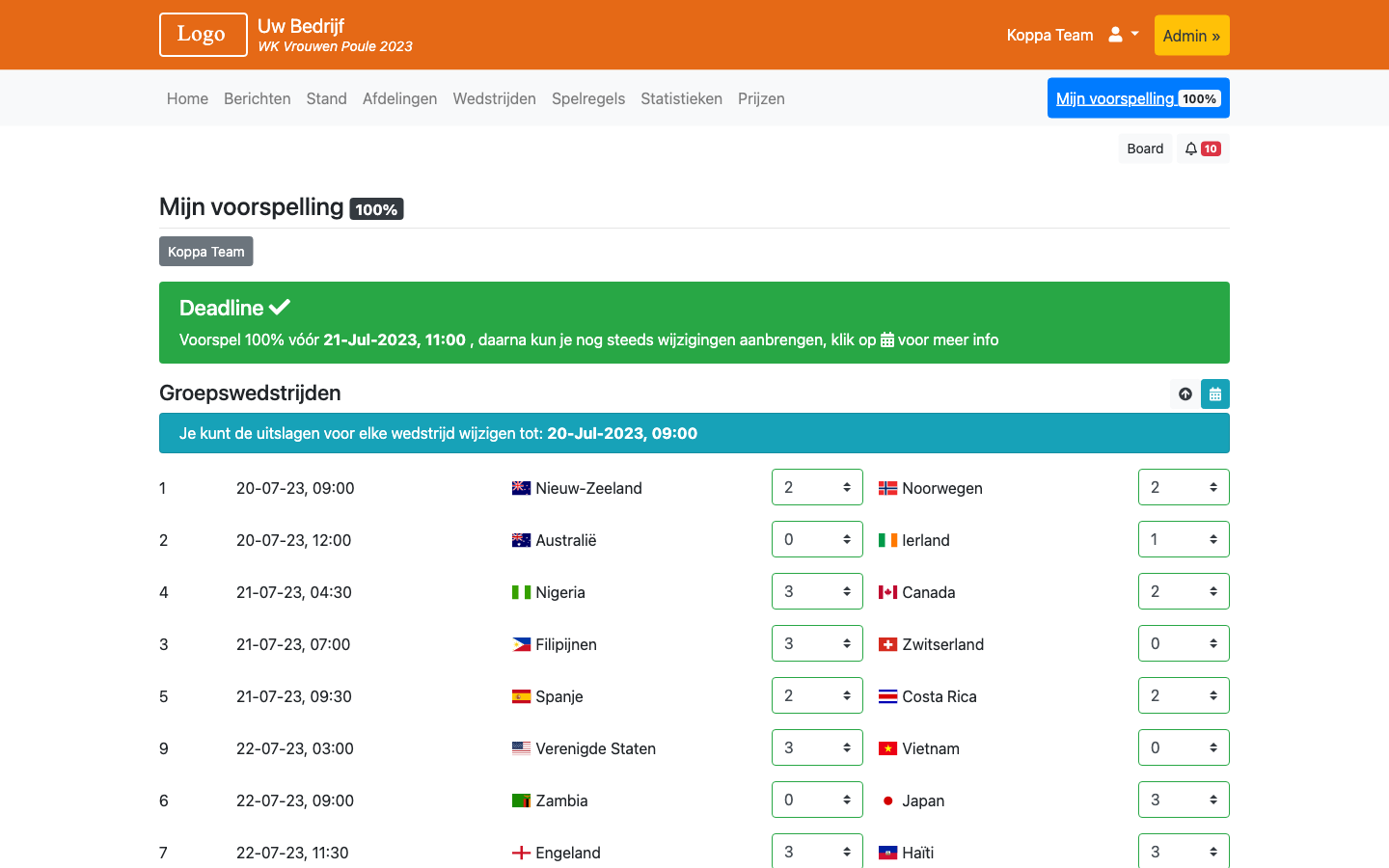 WK Vrouwen Poule 2023 - WK Poule 2026